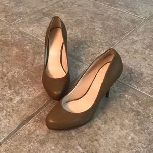 Dark neutral colored platform high heels